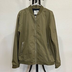 Jack & Jones sage green full zip men's bomber windbreaker jacket